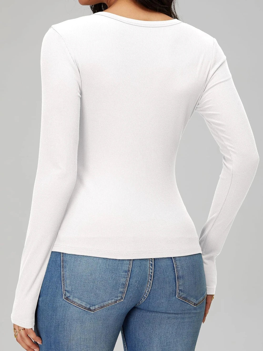 Ribbed Knit V-Neck Top